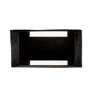Tabouret rond en bois de mindi Storied Home avec surface texturée, noir