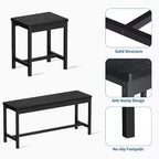 Ensemble de salle à manger 5 pièces pour 4 à 8 personnes, grande table de cuisine extensible de 160 cm avec 2 bancs et 2 tabourets carrés, montage facile