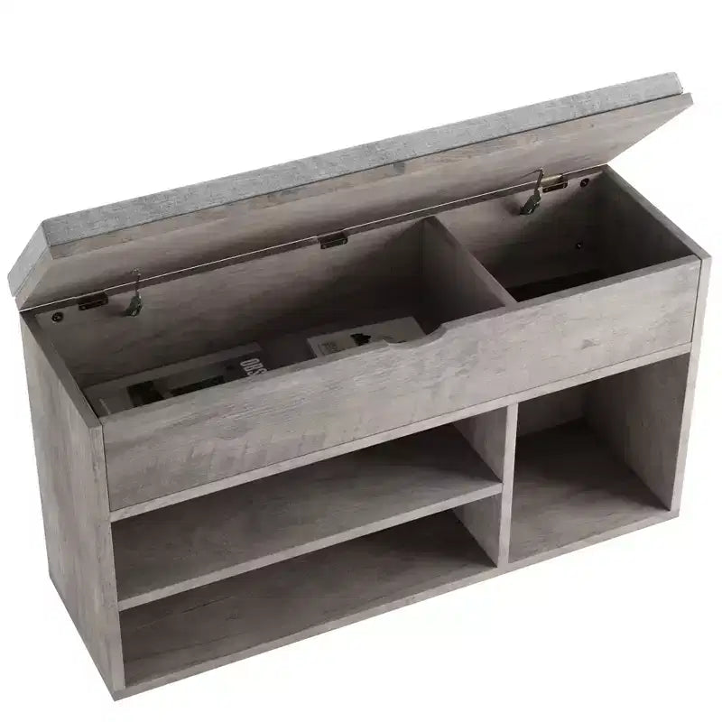 Banc à chaussures avec coussin, banc d'entrée avec étagère réglable, banc à chaussures de rangement dissimulé, étagère à chaussures en bois, pour entrée, couloir