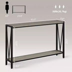 TROPOW Console, Table d'entrée à 2 niveaux, Table de canapé étroite avec rangement, Console pour entrée, salon, couloir