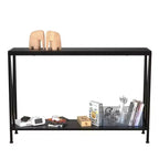 TROPOW Console, Table d'entrée à 2 niveaux, Table de canapé étroite avec rangement, Console pour entrée, salon, couloir