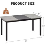 Acekool Bureau d'ordinateur moderne, Table de bureau de 160 cm, Grand bureau d'écriture avec cadre métallique, Bureau d'étude pour le travail à domicile