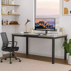 Acekool Bureau d'ordinateur moderne, Table de bureau de 160 cm, Grand bureau d'écriture avec cadre métallique, Bureau d'étude pour le travail à domicile