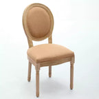 CLIHOME Lot de 2 Chaises de Salle à Manger à Dossier en Tissu de Lin avec Cadre en Bois Massif Style Français Peinture Antique