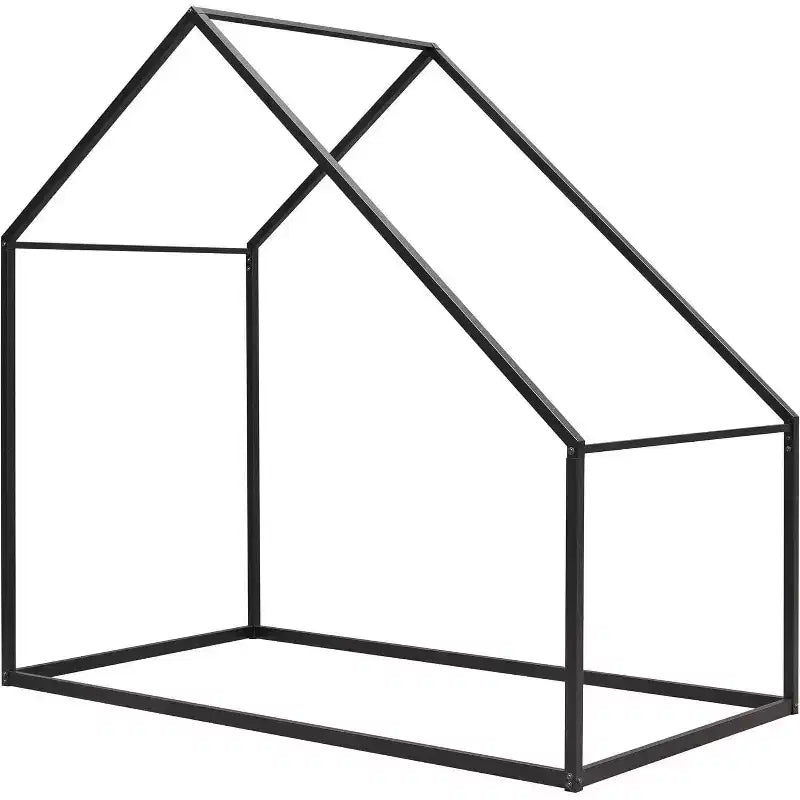 Lit Cabane Enfant Acekool - Cadre Métallique Simple avec Toit