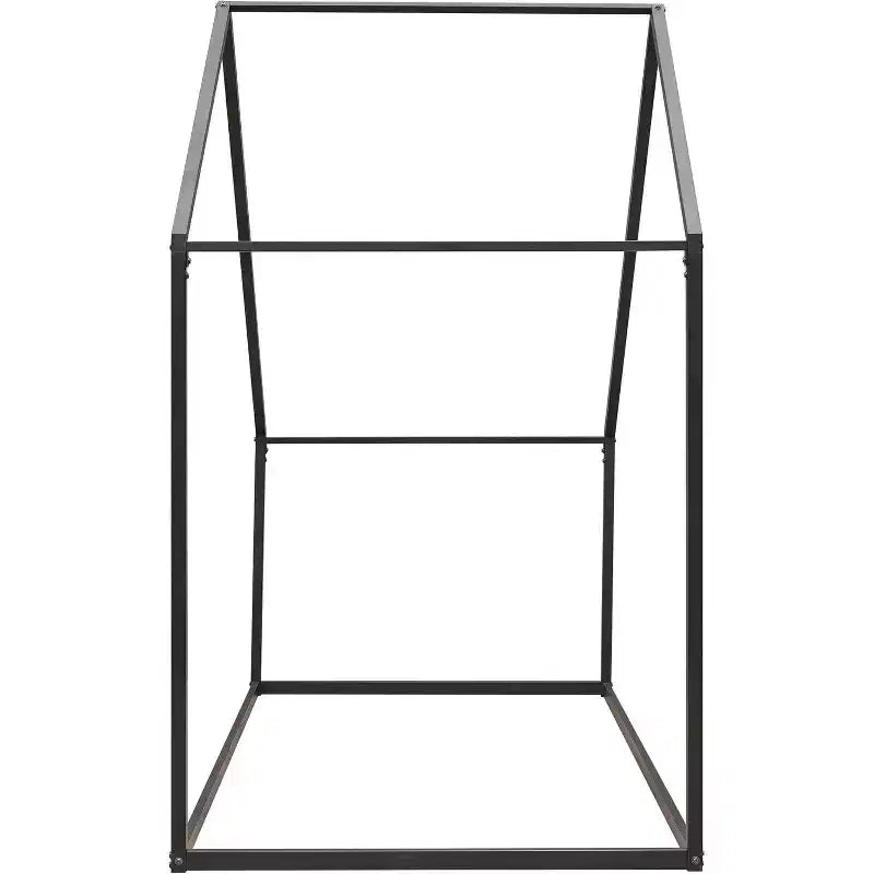 Lit Cabane Enfant Acekool - Cadre Métallique Simple avec Toit