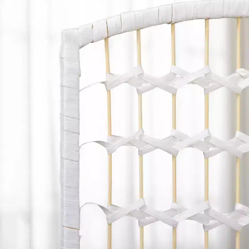 MAYEERTY Paravent 4 Panneaux pliable en fibre ondulée, séparateur de pièce autoportant pour la maison, blanc