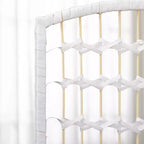 MAYEERTY Paravent 4 Panneaux pliable en fibre ondulée, séparateur de pièce autoportant pour la maison, blanc
