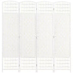 MAYEERTY Paravent 4 Panneaux pliable en fibre ondulée, séparateur de pièce autoportant pour la maison, blanc