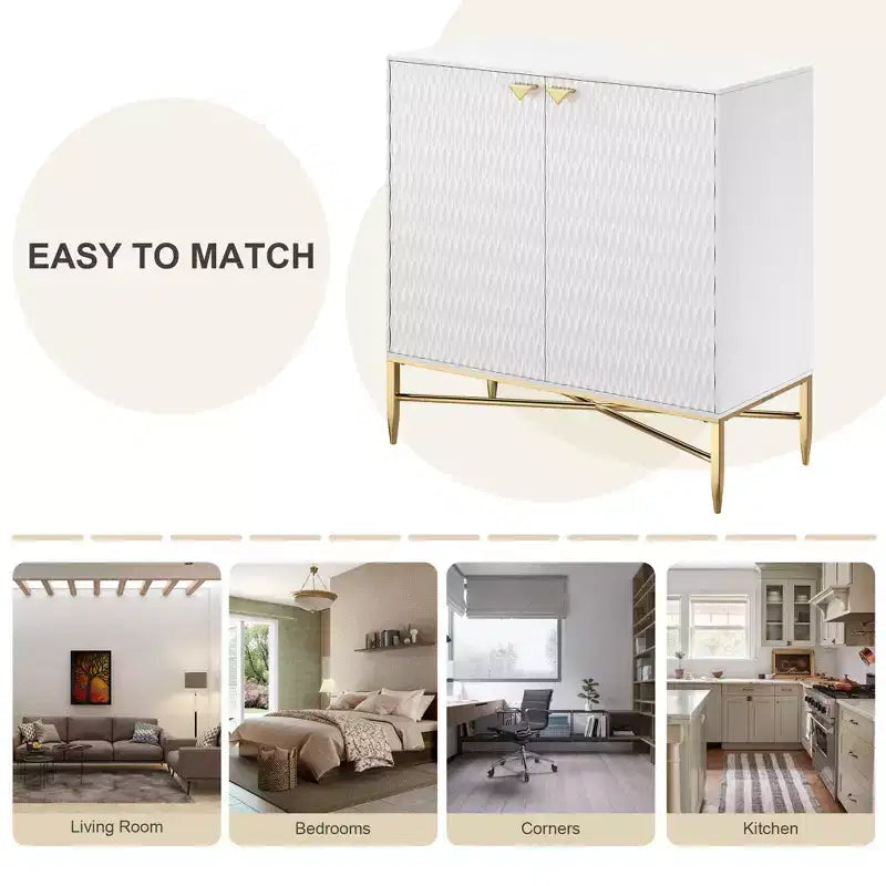 CLIHOME Armoire de rangement utilitaire autoportante 2 portes en MDF de 40 cm (L) x 83,5 cm (H)