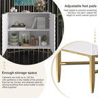CLIHOME Armoire de rangement utilitaire autoportante 2 portes en MDF de 40 cm (L) x 83,5 cm (H)