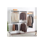 HomeStock Série Devi 31,5-94,5 po L Système de Rangement Modulaire Mural Tringles Doubles 1 Étagère Système de Rangement en Bois
