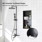 Niche de douche en acier inoxydable au design rectangulaire encastré, installation sans carrelage requise, rangement mural pour salle de bain