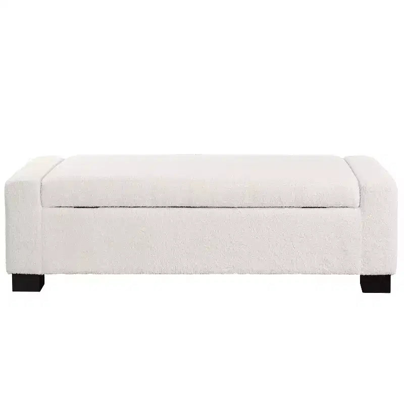 Banc Ottoman TUYOHW 50 en Tissu Texturé, Design Rectangulaire avec Couvercle Charnière pour Assise et Rangement Caché