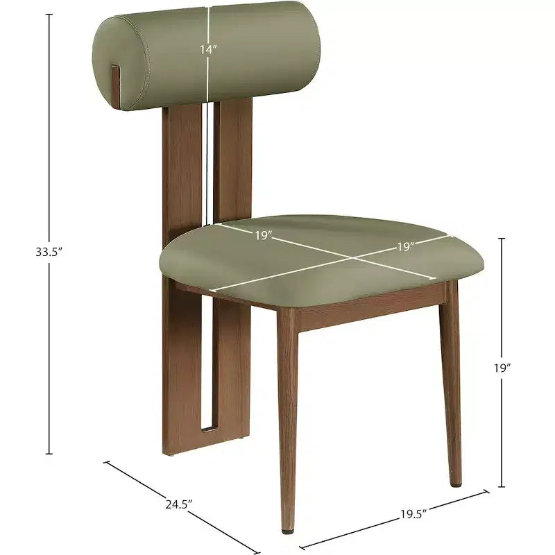Meridian Furniture, Chaises de salle à manger Dario en cuir vegan, lot de 2