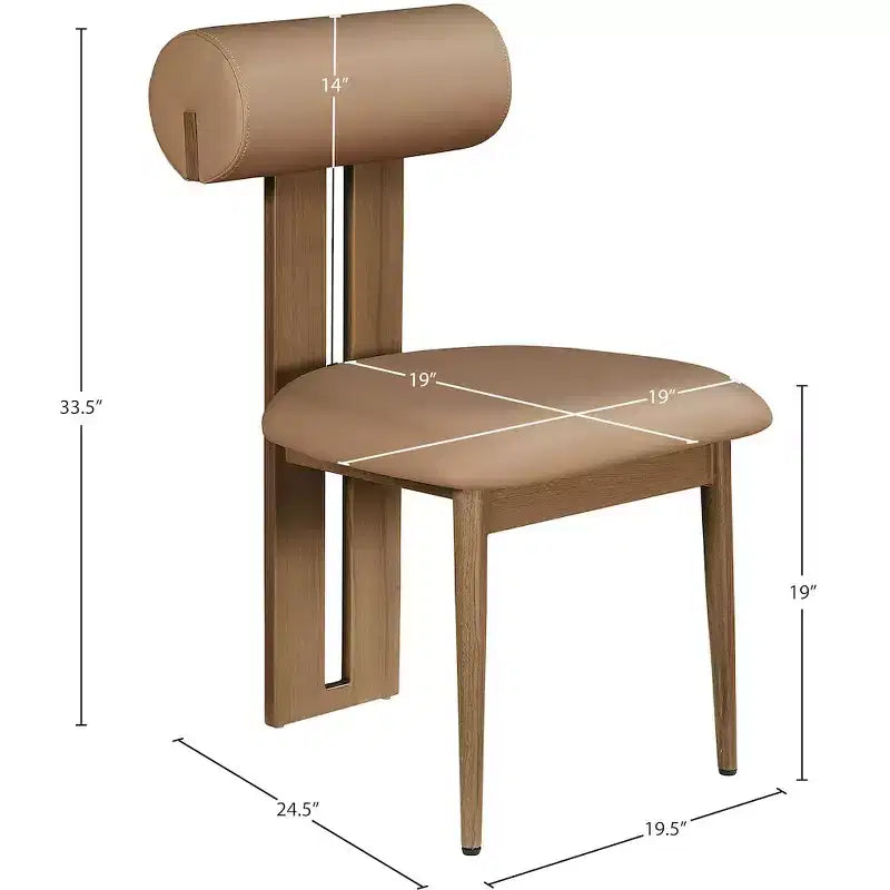 Meridian Furniture, Chaises de salle à manger Dario en cuir vegan, lot de 2