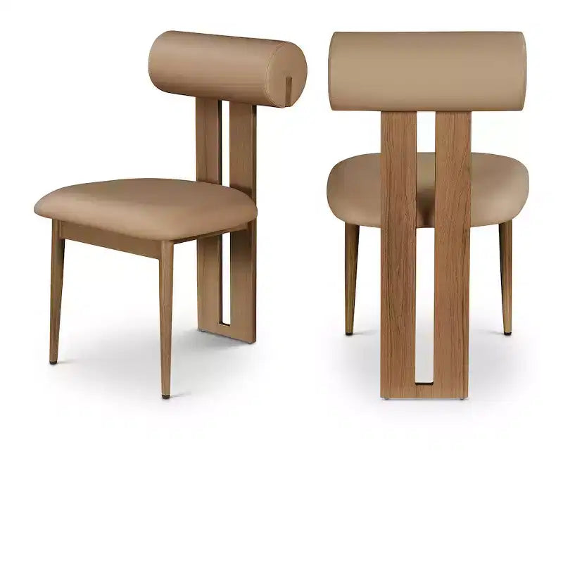 Meridian Furniture, Chaises de salle à manger Dario en cuir vegan, lot de 2