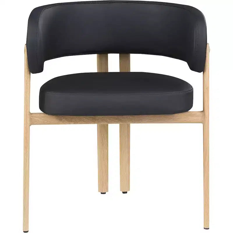 Meridian Furniture, Chaises de salle à manger Gideon en cuir végétalien noir, ensemble de 2