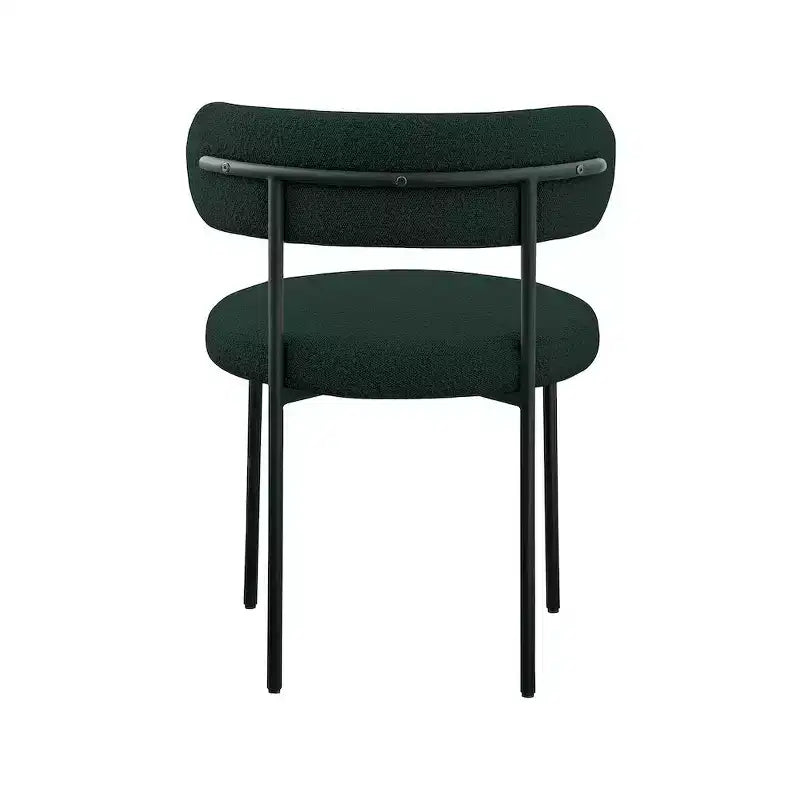 Meridian Furniture, Chaises de salle à manger en tissu bouclé vert Beacon, Lot de 2