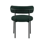 Meridian Furniture, Chaises de salle à manger en tissu bouclé vert Beacon, Lot de 2
