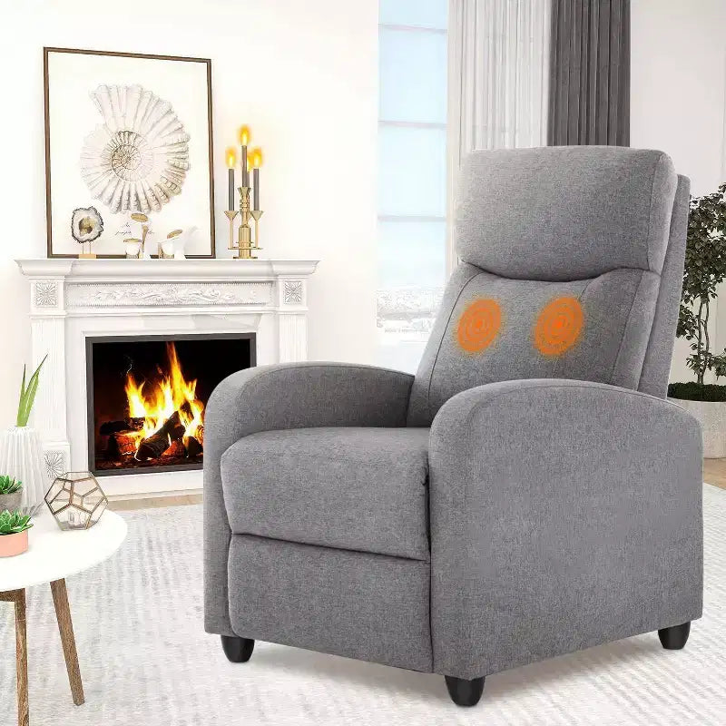 Fauteuil inclinable de massage Bestier pour adultes, siège de cinéma maison réglable avec support lombaire pour salon, canapé inclinable moderne en cuir et tissu
