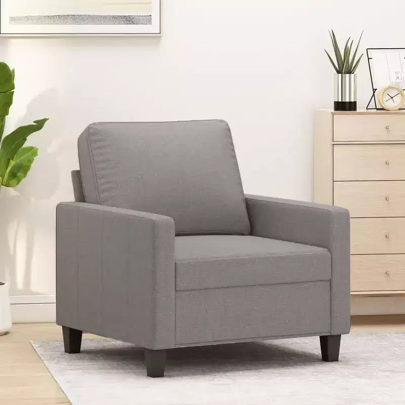 vidaXL Fauteuil Gris Clair Tissu 60 cm