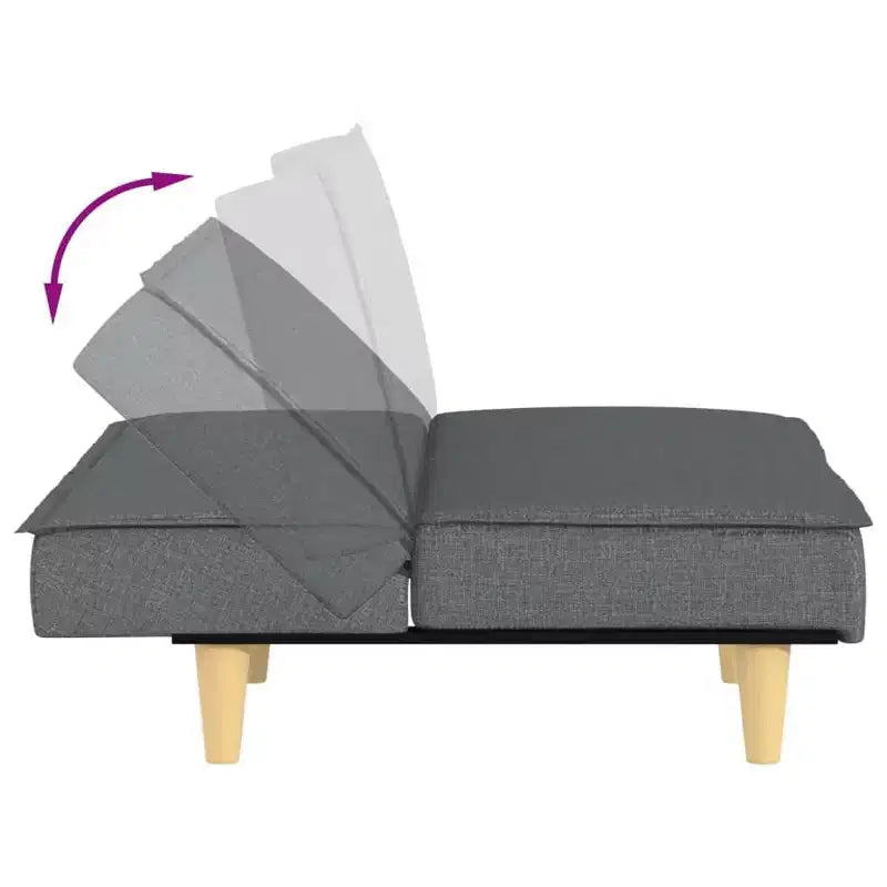 vidaXL Canapé-lit Tissu gris foncé (100 % polyester), contreplaqué, mousse Standard