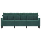 vidaXL Canapé 3 places Velours vert foncé (100 % polyester), métal, textilène