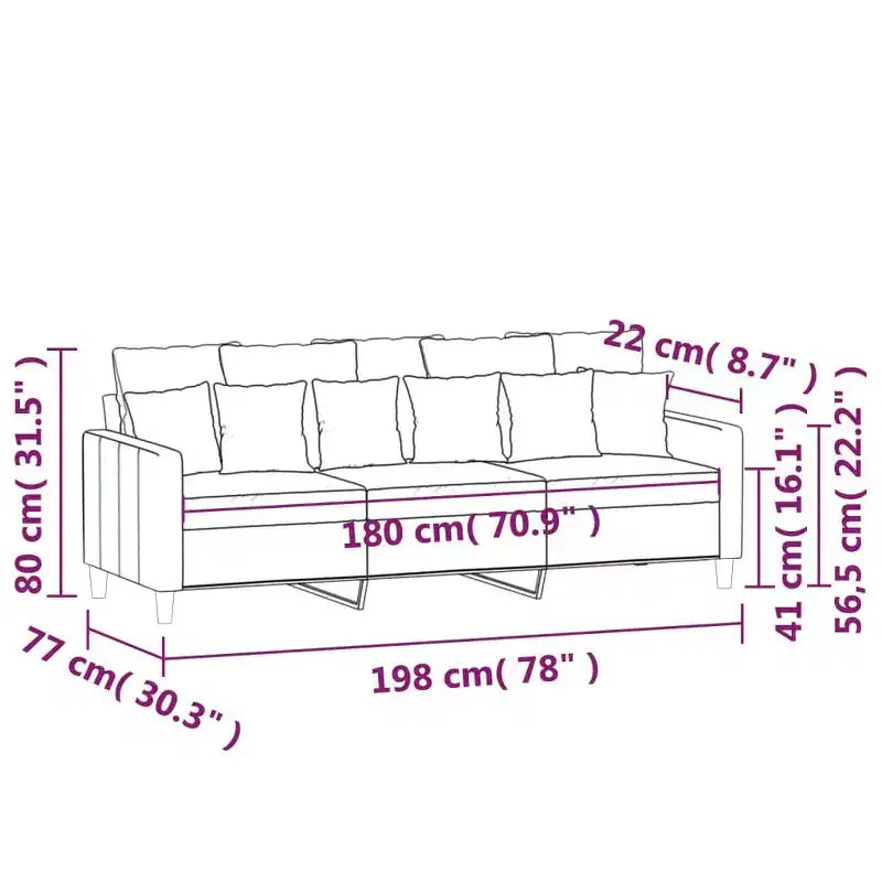 vidaXL Canapé 3 places Velours vert foncé (100 % polyester), métal, textilène