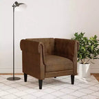 vidaXL Canapé Chesterfield Rembourré Fauteuil Meuble de Salon Tissu - Canapé Marron