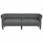 vidaXL Canapé Chesterfield 3 places - Canapé/causeuse en tissu gris foncé avec cadre en bois robuste pour salon/bureau