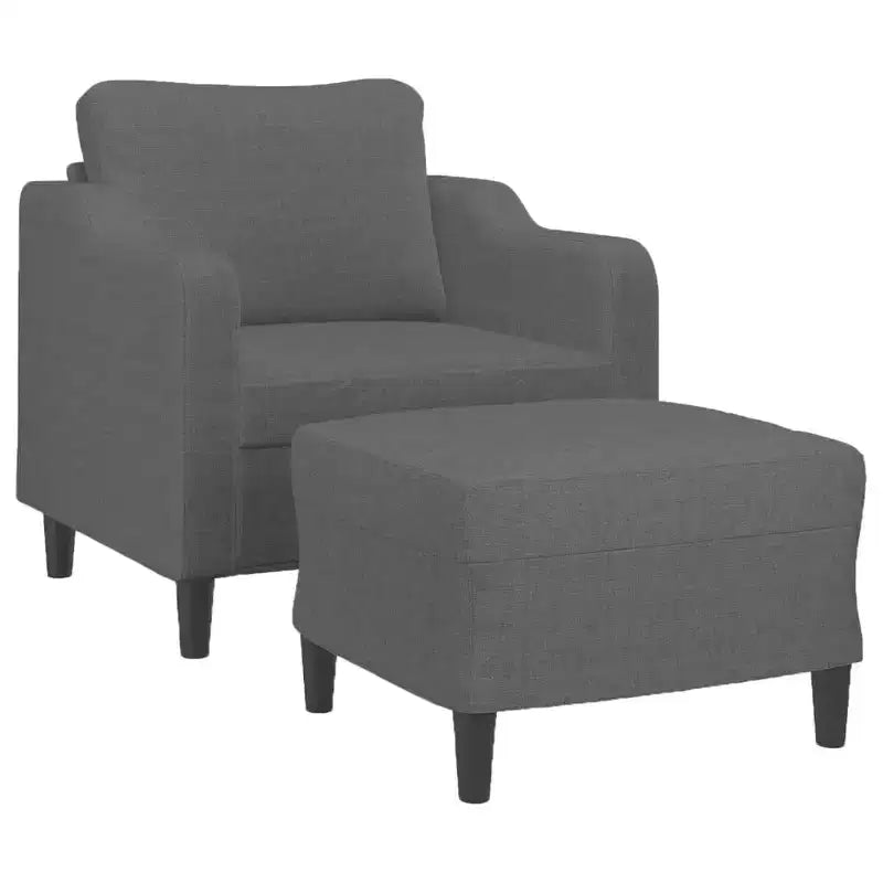 vidaXL Fauteuil avec Repose-pieds Fauteuil une place pour Salon Tissu - Gris foncé