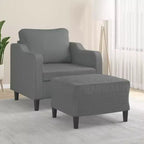 vidaXL Fauteuil avec Repose-pieds Fauteuil une place pour Salon Tissu - Gris foncé