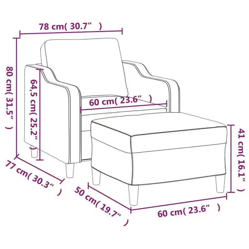 vidaXL Fauteuil avec Repose-pieds Fauteuil une place pour Salon Tissu - Gris foncé