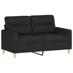 vidaXL Ensemble de canapés 3 pièces avec coussins - Salon de jardin confortable en tissu noir - Utilisation intérieure/extérieure - Facile à nettoyer et à assembler