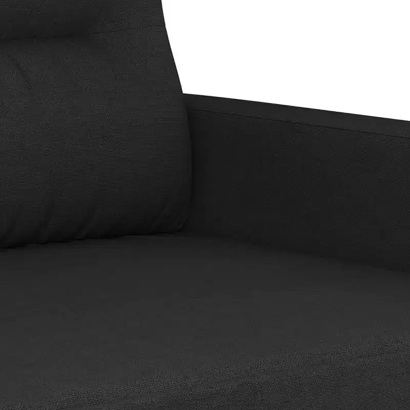 vidaXL Ensemble de canapés 3 pièces avec coussins - Salon de jardin confortable en tissu noir - Utilisation intérieure/extérieure - Facile à nettoyer et à assembler