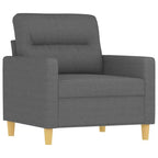 vidaXL Ensemble de canapés Tissu gris foncé (100 % polyester), métal, contreplaqué, textilène