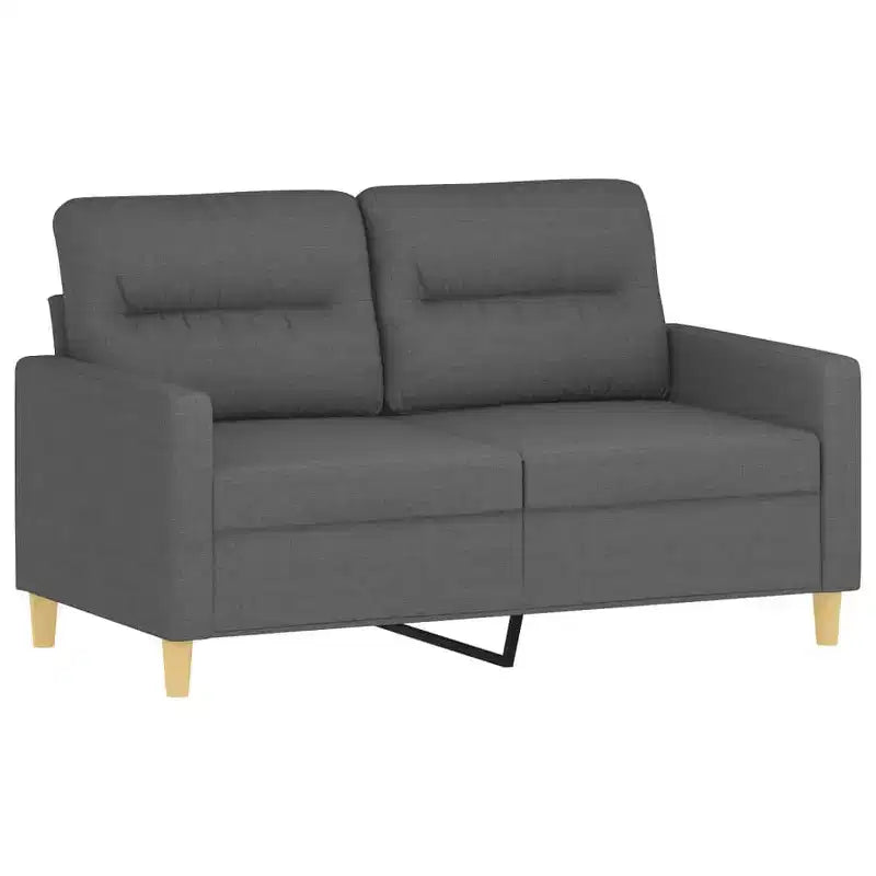 vidaXL Ensemble de canapés Tissu gris foncé (100 % polyester), métal, contreplaqué, textilène