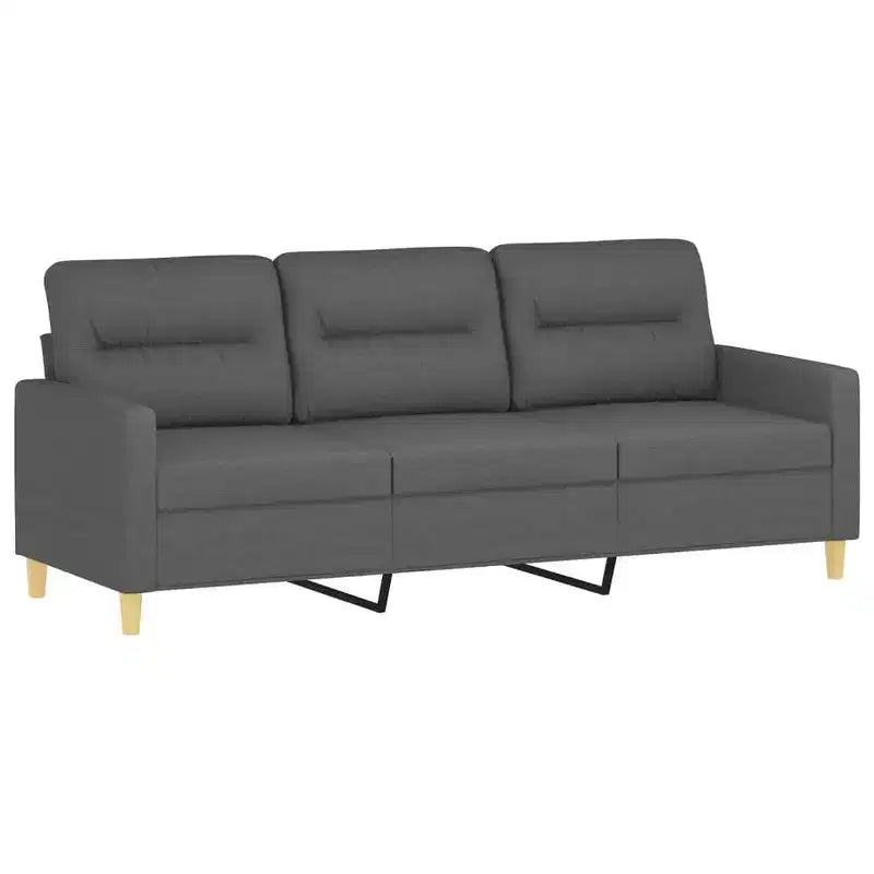 vidaXL Ensemble de canapés Tissu gris foncé (100 % polyester), métal, contreplaqué, textilène