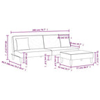 vidaXL Ensemble de canapés Velours gris foncé (100 % polyester), Bois, Plastique Standard