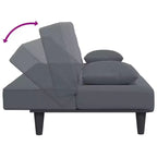 vidaXL Ensemble de canapés Velours gris foncé (100 % polyester), Bois, Plastique Standard