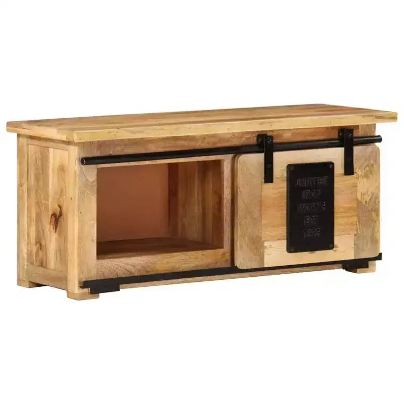 vidaXL Meuble TV Bois de Manguier Massif avec Coulisses en Bois de Manguier Naturel