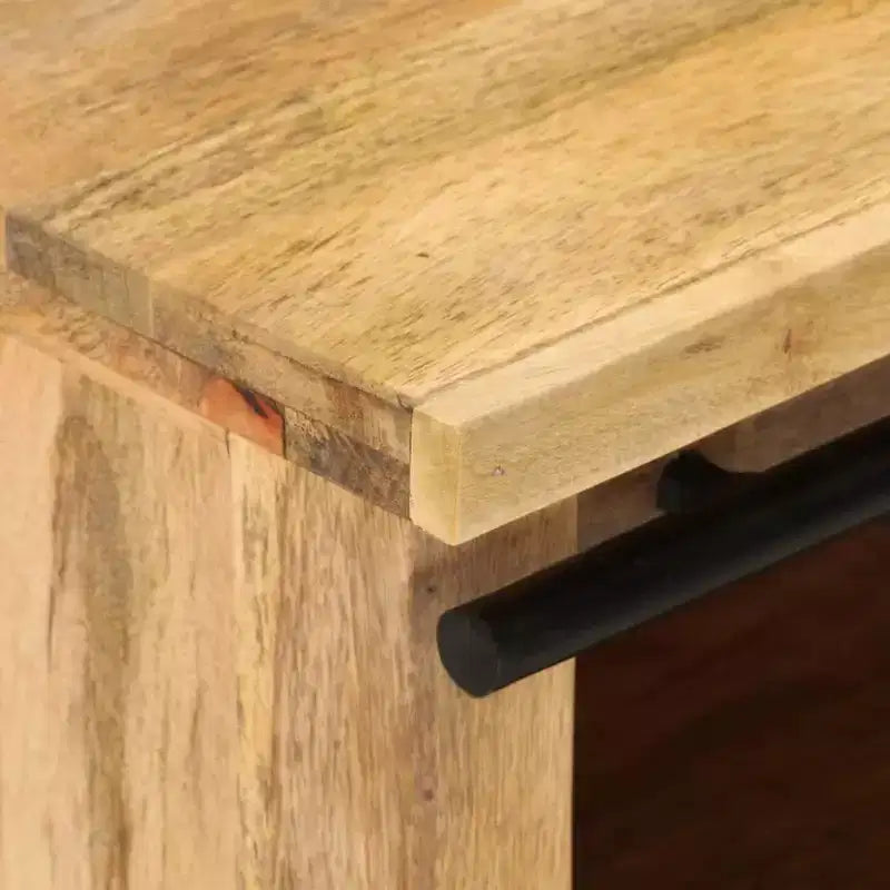 vidaXL Meuble TV Bois de Manguier Massif avec Coulisses en Bois de Manguier Naturel