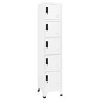 vidaXL Armoire de rangement blanche en acier - Grand espace de rangement, Aérations, Portes verrouillables, Porte-étiquettes, Montage facile
