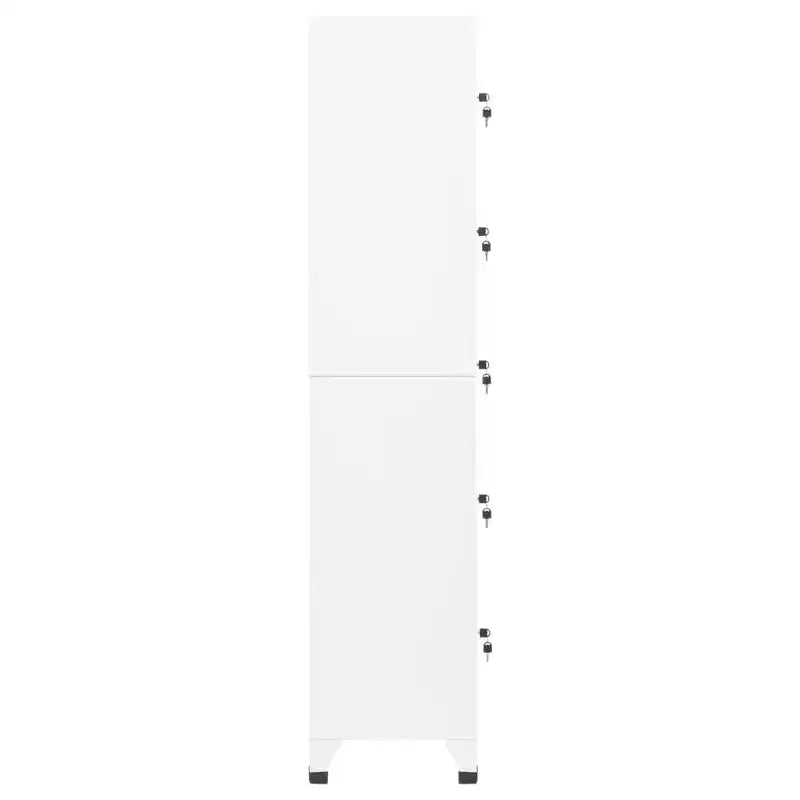 vidaXL Armoire de rangement blanche en acier - Grand espace de rangement, Aérations, Portes verrouillables, Porte-étiquettes, Montage facile