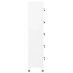 vidaXL Armoire de rangement blanche en acier - Grand espace de rangement, Aérations, Portes verrouillables, Porte-étiquettes, Montage facile