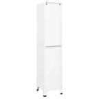vidaXL Armoire de rangement blanche en acier - Grand espace de rangement, Aérations, Portes verrouillables, Porte-étiquettes, Montage facile