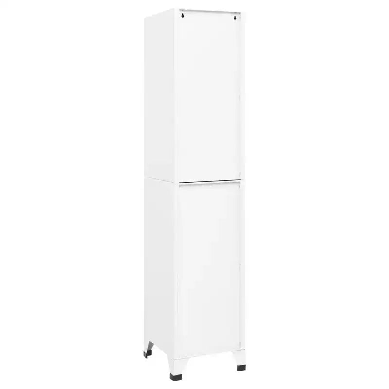 vidaXL Armoire de rangement blanche en acier - Grand espace de rangement, Aérations, Portes verrouillables, Porte-étiquettes, Montage facile