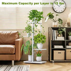 TROPOW Support de plantes en métal à 4 niveaux - Étagère à fleurs pour l'intérieur et l'extérieur - Support de plantes d'intérieur et balcon