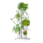 TROPOW Support de plantes en métal à 4 niveaux - Étagère à fleurs pour l'intérieur et l'extérieur - Support de plantes d'intérieur et balcon